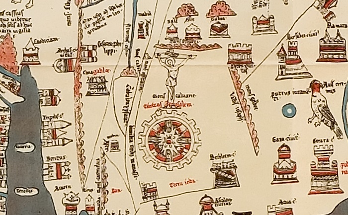 Jerusalem, detail from the Hereford Map, ca. 1300. Image courtesy of University Library Groningen