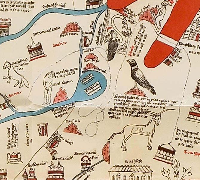 The exodus route, detail from the Hereford Map