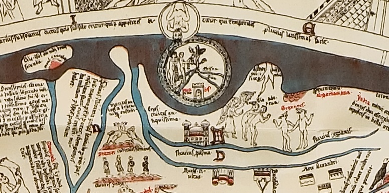 Earthly Paradise (Garden of Eden), detail from the Hereford Map
